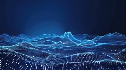 Abstract Blue Digital Landscape