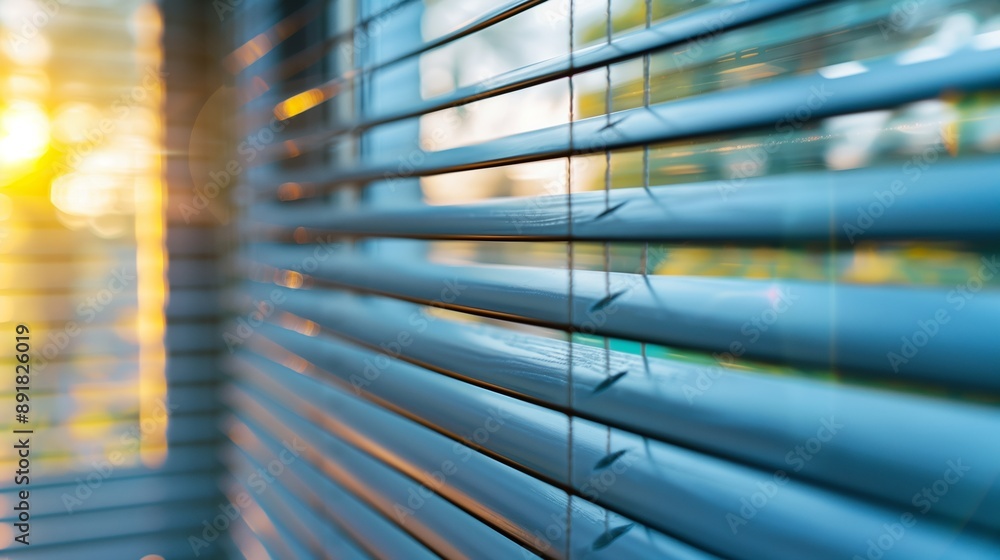 Poster a close-up view of a window with blinds closed
