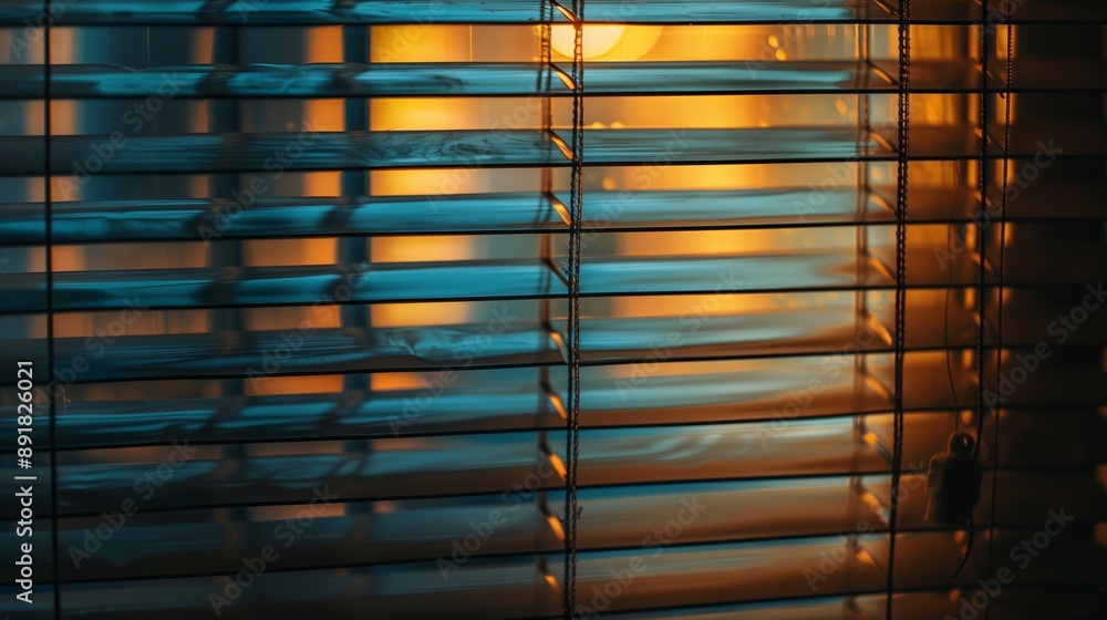 Poster a close-up view of a window with blinds closed