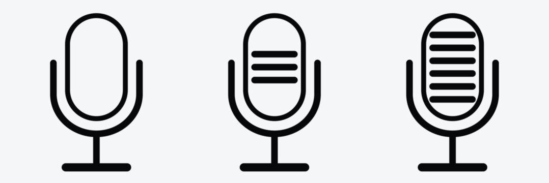 microphone mic icon, voice icon symbol buttons. Microphone icon.