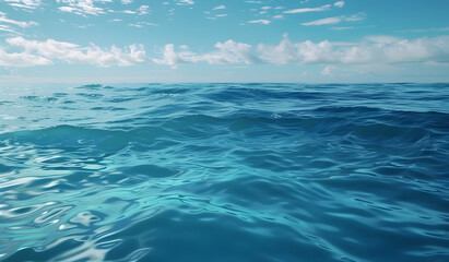 Fototapeta premium Calm, tranquil ocean waves captured in serene blue hues