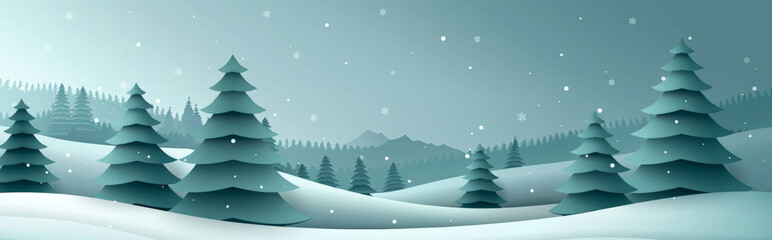 Obraz premium abstract background featuring simple, triangular tree shapes in various sizes with subtle gradient textures, capturing a minimalist Christmas forest scene