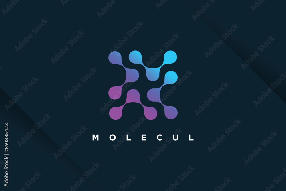 Poster molecul tech design element vector idea with modern concept