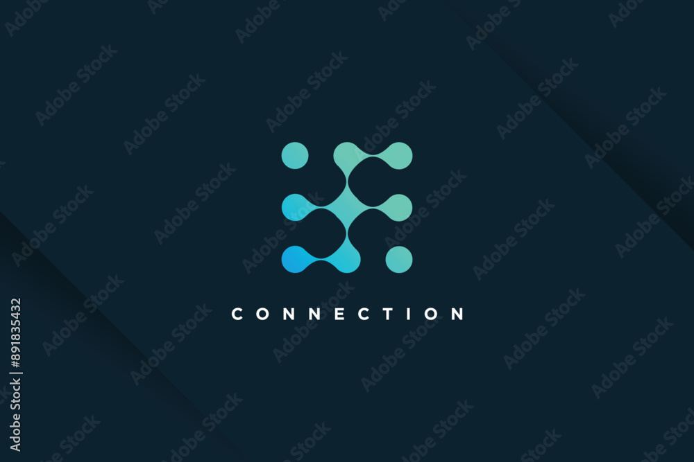 Poster molecul tech design element vector idea with modern concept