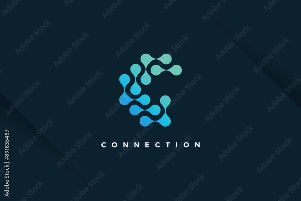 Poster molecul tech design element vector idea with modern concept