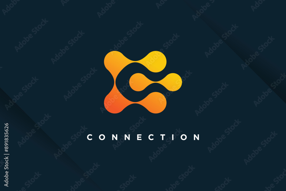 Poster molecul tech design element vector idea with modern concept