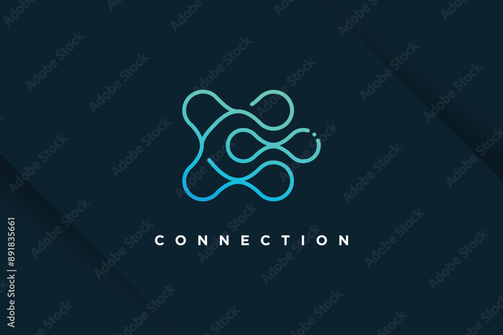 Poster molecul tech design element vector idea with modern concept