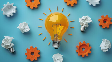 Process improvement, solution idea and concept. Business methodology for improving process efficiency and productivity