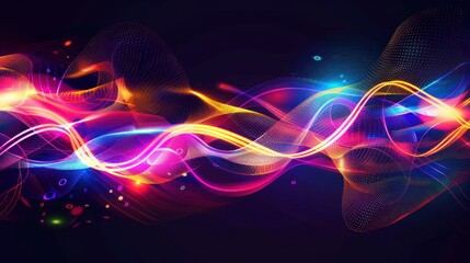 Fototapeta premium Abstract Digital Waveform with Vibrant Colors