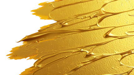 Gold acrylic paint on white paper background , gold texture free