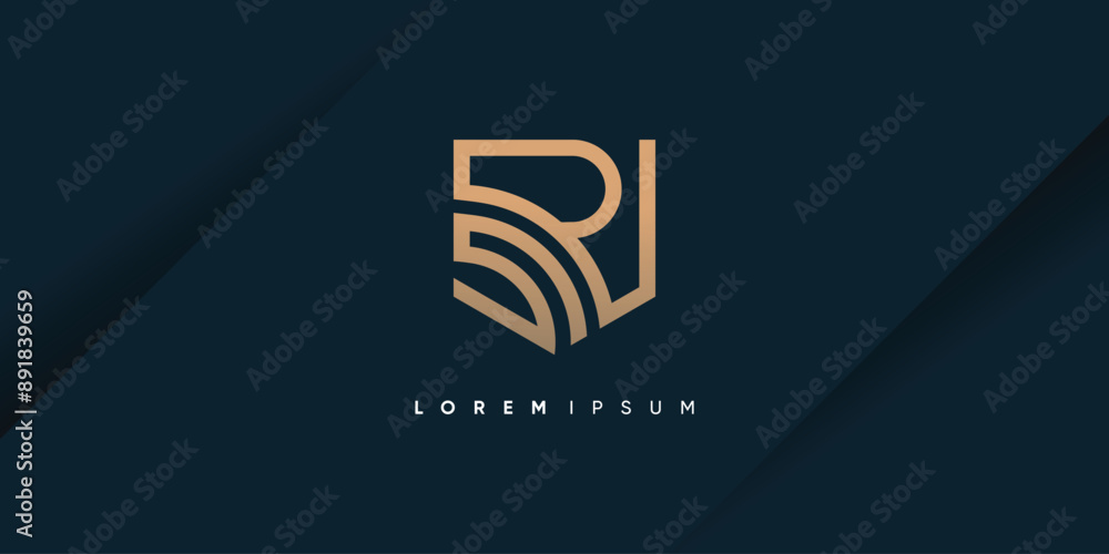 Aufkleber letter r and s design element idea with creative concept high resolution vector