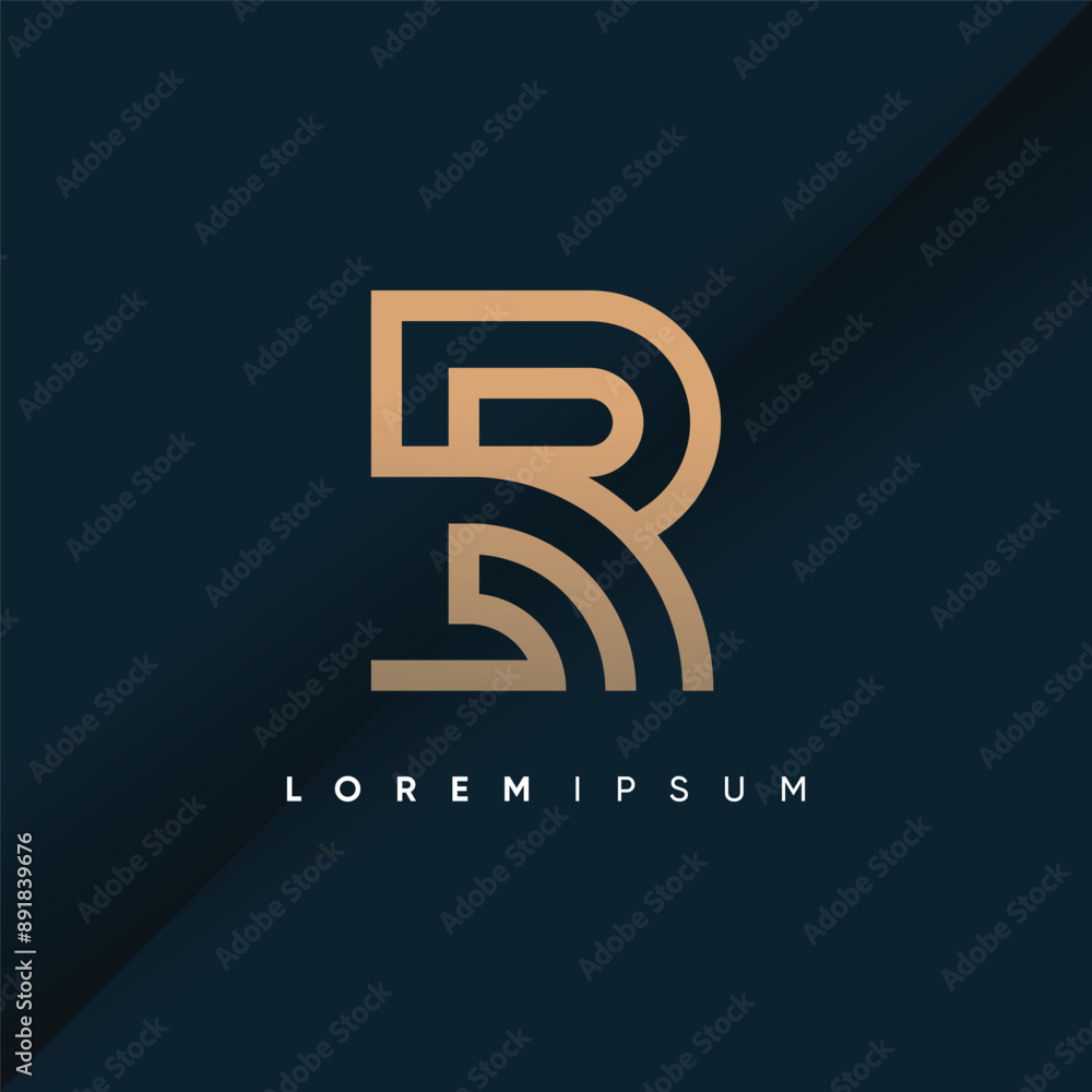 Poster letter r and s design element idea with creative concept high resolution vector