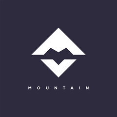 Mountain design element idea with creative letter M concept high resolution vector