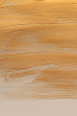 Art Abstract acrylic and oil painting blot canvas wall. Gold Color grain relief brushstroke smear texture background.