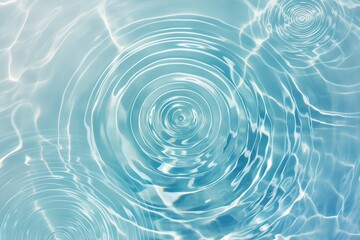 Blue water texture, mint blue water surface with rings and ripples