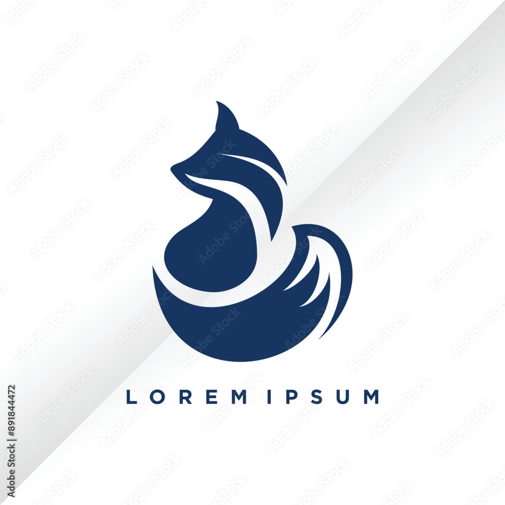 Poster fox design element idea with creative unique concept high resolution vector