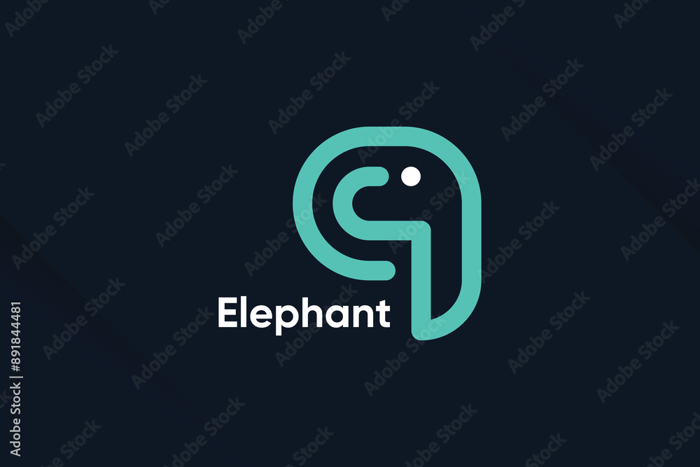 Poster elephant design element idea with creative unique concept high resolution vector