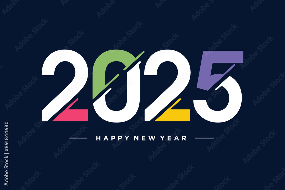 Poster 2025 design element idea with creative unique concept high resolution vector