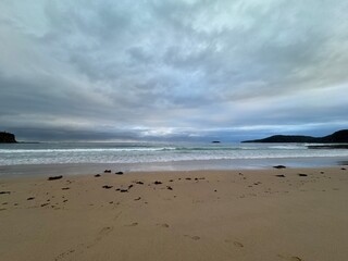 Evening panorama of Pebbly Beach, Australia.