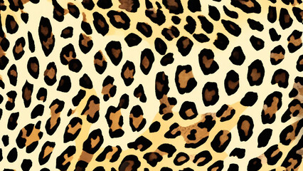 Naklejka premium Seamless leopard skin pattern, animal print, 16:9, 300 dpi with space for text 