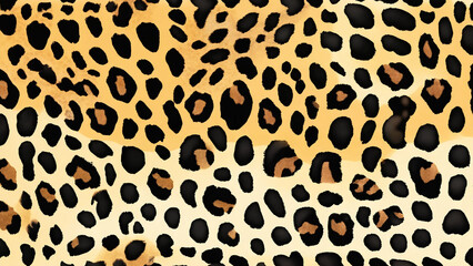 Seamless leopard skin pattern, animal print, 16:9, 300 dpi with space for text 