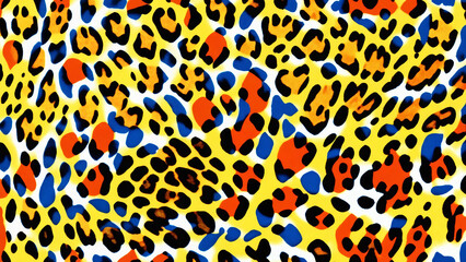 Seamless leopard skin pattern, animal print, 16:9, 300 dpi with space for text 