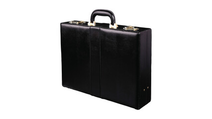 Business suitcase leather briefcase isolated on white background.