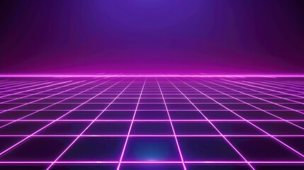 Neon Grid - Retro Futuristic Background