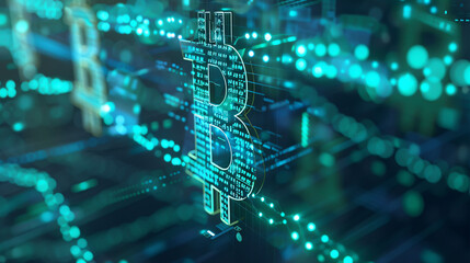 Fototapeta premium Financial growth in businesses, featuring global economic trading, investor activities, and stock market cryptocurrency transactions using blockchain technology.