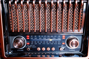 Vintage radio tuner object old tech backdrop
