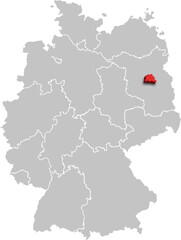 Obraz premium Berlin MAP STATE OF GERMANY 3D ISOMETRIC MAP