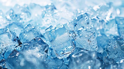 Close-Up of Glimmering Ice Cubes