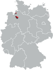 Fototapeta premium Bremen MAP STATE OF GERMANY 3D ISOMETRIC MAP