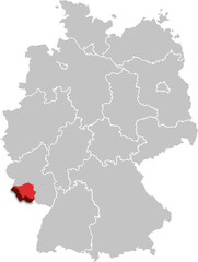 Saarland MAP STATE OF GERMANY 3D ISOMETRIC MAP