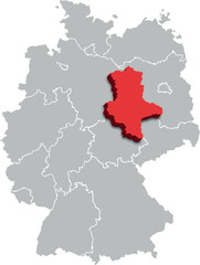 Fototapeta premium Saxony Anhalt MAP STATE OF GERMANY 3D ISOMETRIC MAP