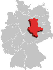 Saxony Anhalt MAP STATE OF GERMANY 3D ISOMETRIC MAP