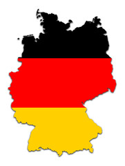 Obraz premium GERMANY MAP OF GERMANY WITH ITS STATES AND DIVISIONS WITH FLAG