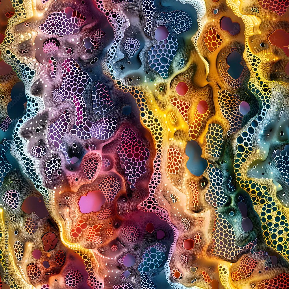 Fototapete colorful abstract pattern showing a complex organic structure