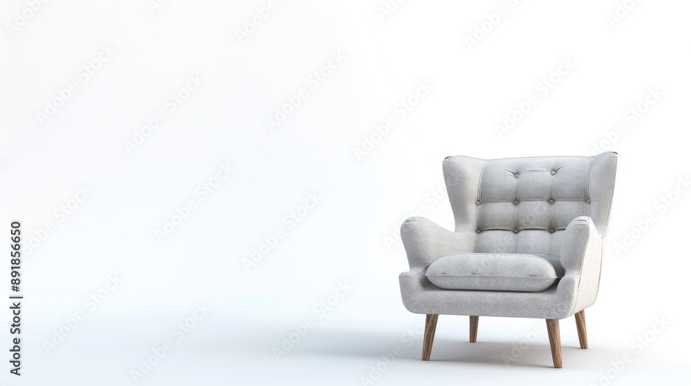 Canvas Prints isolated studio shot of a cozy chair on a white background