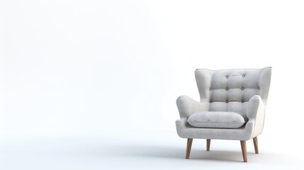 Fototapeta premium Isolated studio shot of a cozy chair on a white background