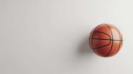 Basketball on white background with text space
