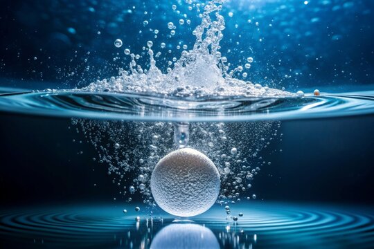 Effervescent pill dissolving in water
