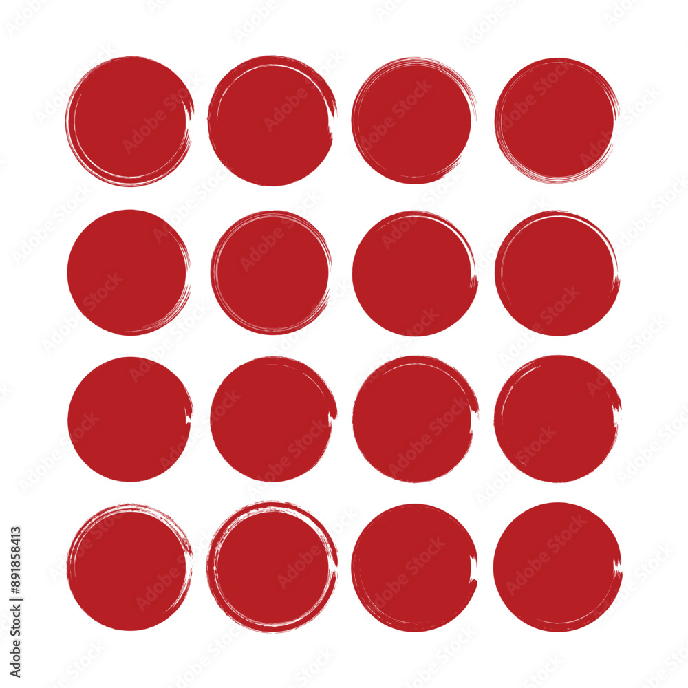 Poster circle shape frame brush icon set vector design.