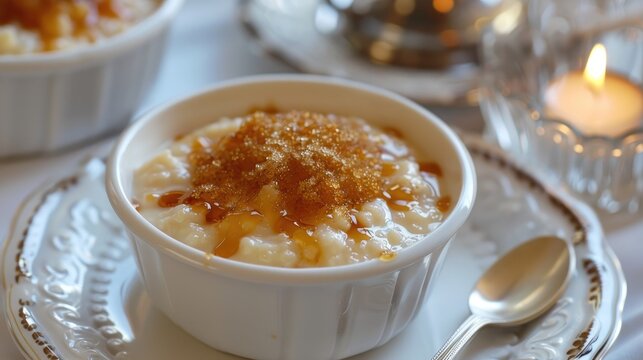 Tapioca pudding with caramelized sugar