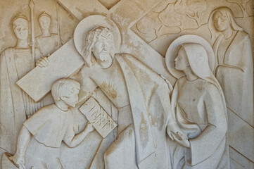 Jesus meets his Mother. Station IV of the Way of the Cross. Valinhos (Fátima), Portugal.