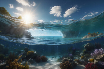 Serene Underwater Scene with Vibrant Marine Life