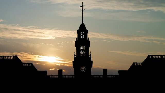 Delaware State Capitol Building and Legislative Hall in Dover, Time Lapse at Sunrise with Beautiful Sky, USA