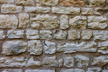 Old stone wall in Lazise Italy