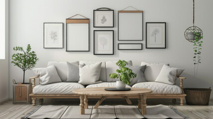Naklejka premium Decorate your home with stylish photo frames that can be arranged in any way you like.