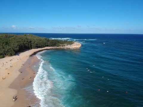 Ariel Shot of Poipu Beach in Koloa, Hawaii